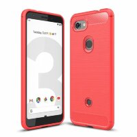 Чехол-накладка Carbon Fibre для Google Pixel 3a (красный)