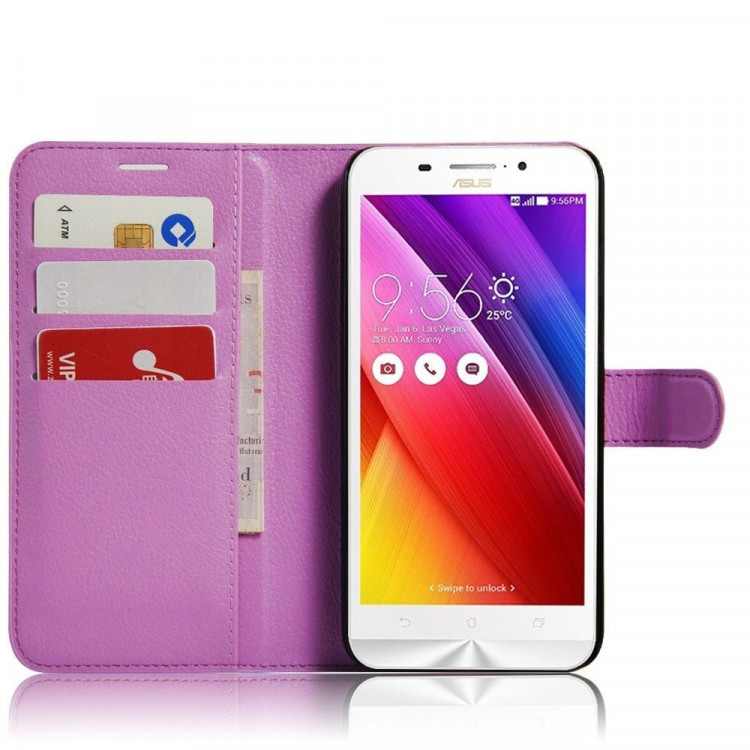 Чехол с визитницей для Asus Zenfone Max (ZC550KL) (фиолетовый)
