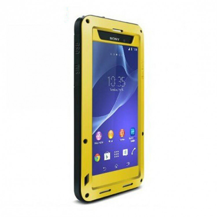 Гибридный чехол LOVE MEI для Sony Xperia Z2 (цвет - желтый)