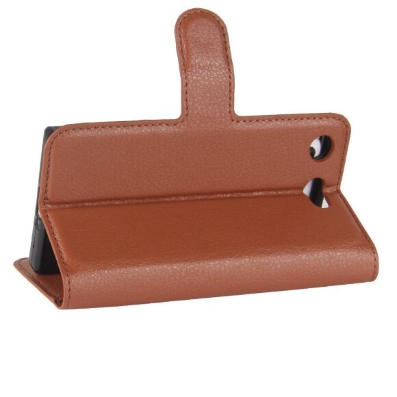 Чехол с визитницей для Sony Xperia XZ1 Compact (коричневый)