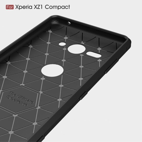 Чехол-накладка Carbon Fibre для Sony Xperia XZ2 Compact (черный)
