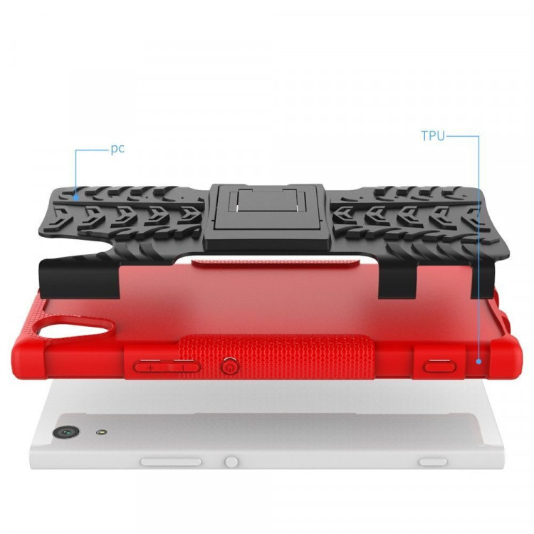 Чехол Hybrid Armor для Sony Xperia XA1 Ultra (черный + красный)