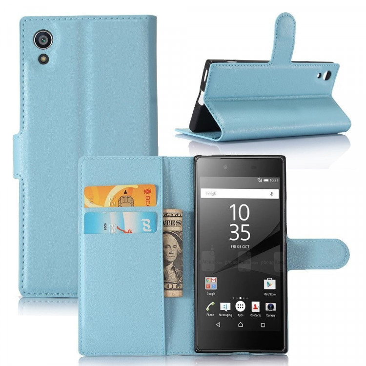 Чехол с визитницей для Sony Xperia XA1 (голубой)