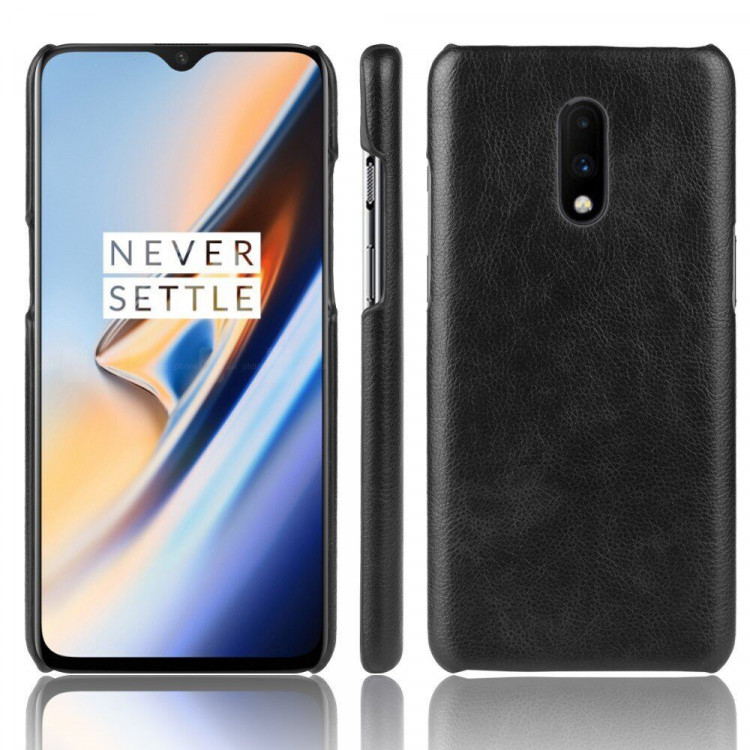 Кожаная накладка-чехол для OnePlus 7 (черный)