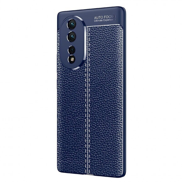 Чехол-накладка Litchi Grain для Honor 80 (темно-синий)