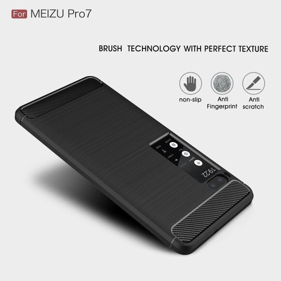 Чехол-накладка Carbon Fibre для Meizu Pro 7 (черный)