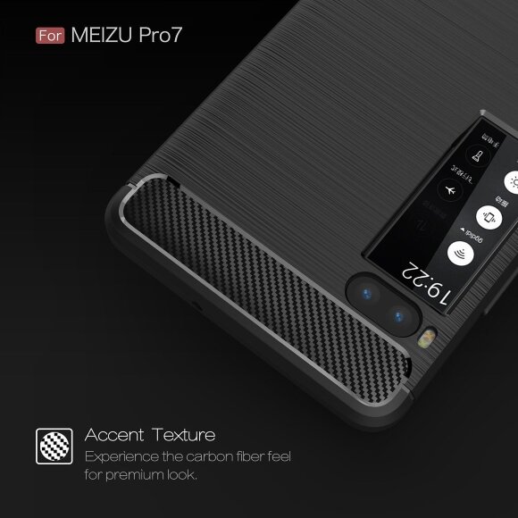 Чехол-накладка Carbon Fibre для Meizu Pro 7 (черный)