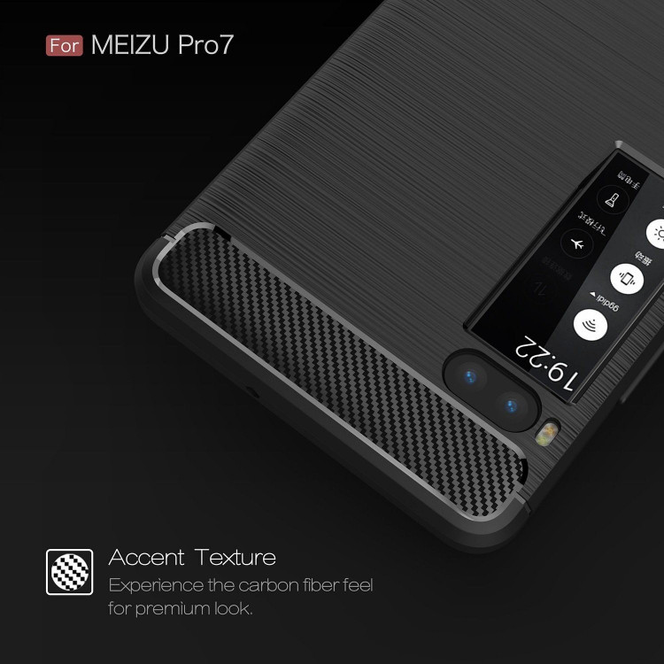 Чехол-накладка Carbon Fibre для Meizu Pro 7 (черный)