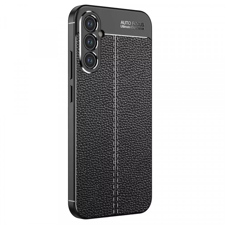 Чехол-накладка Litchi Grain для Samsung Galaxy A34 (черный)