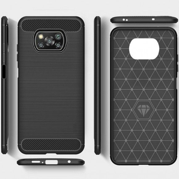 Чехол-накладка Carbon Fibre для Xiaomi Poco X3 NFC / Poco X3 / Poco X3 Pro (черный) Чехол-накладка Carbon Fibre для Xiaomi Poco X3 NFC / Poco X3 / Poco X3 Pro (черный)
