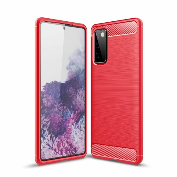 Чехол-накладка Carbon Fibre для Samsung Galaxy S20 FE (красный)