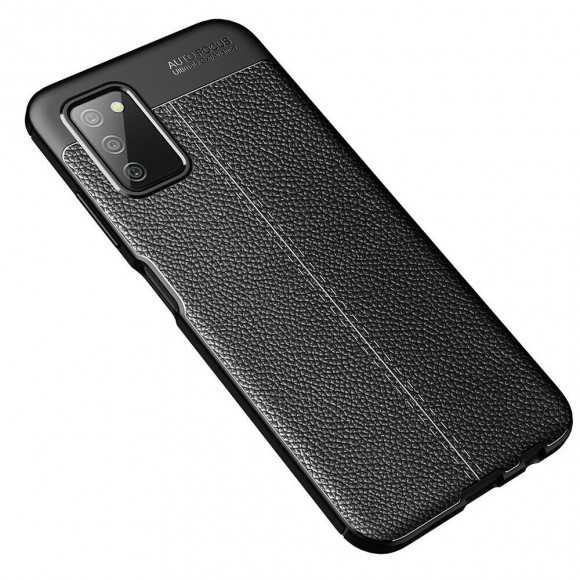 Чехол-накладка Litchi Grain для Samsung Galaxy A03s (черный) Чехол-накладка Litchi Grain для Samsung Galaxy A03s (черный)