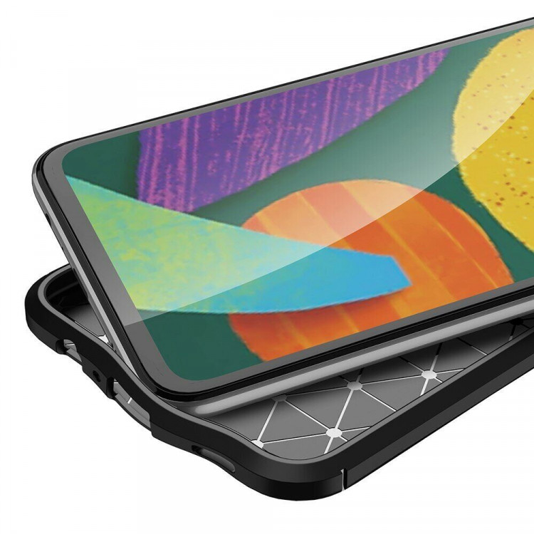 Чехол-накладка Litchi Grain для Samsung Galaxy A03s (черный)