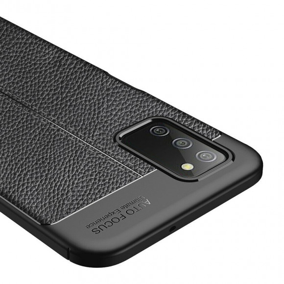 Чехол-накладка Litchi Grain для Samsung Galaxy A03s (черный) Чехол-накладка Litchi Grain для Samsung Galaxy A03s (черный)