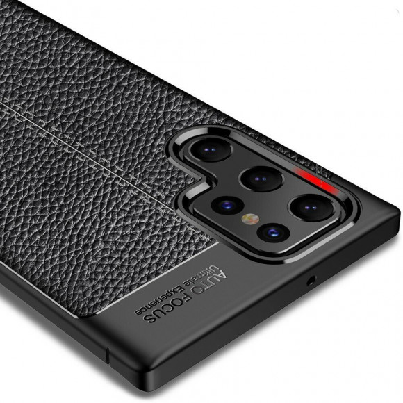 Чехол-накладка Litchi Grain для Samsung Galaxy S22 Ultra (черный) Чехол-накладка Litchi Grain для Samsung Galaxy S22 Ultra (черный)