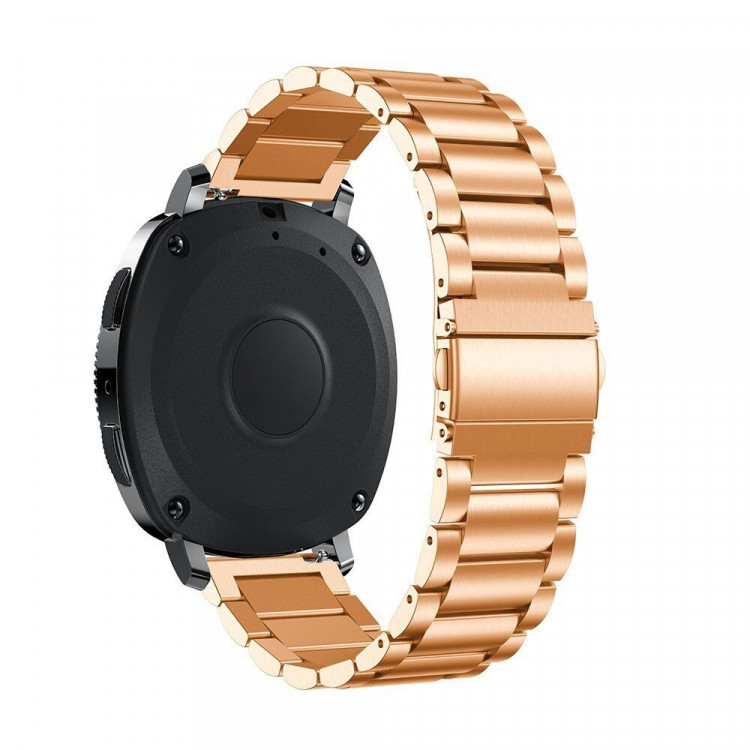 Стальной браслет Solid Stainless для Samsung Gear Sport / Gear S2 Classic / Galaxy Watch 42мм / Watch Active / Watch 3 (41мм) / Watch4 (розовое золото)