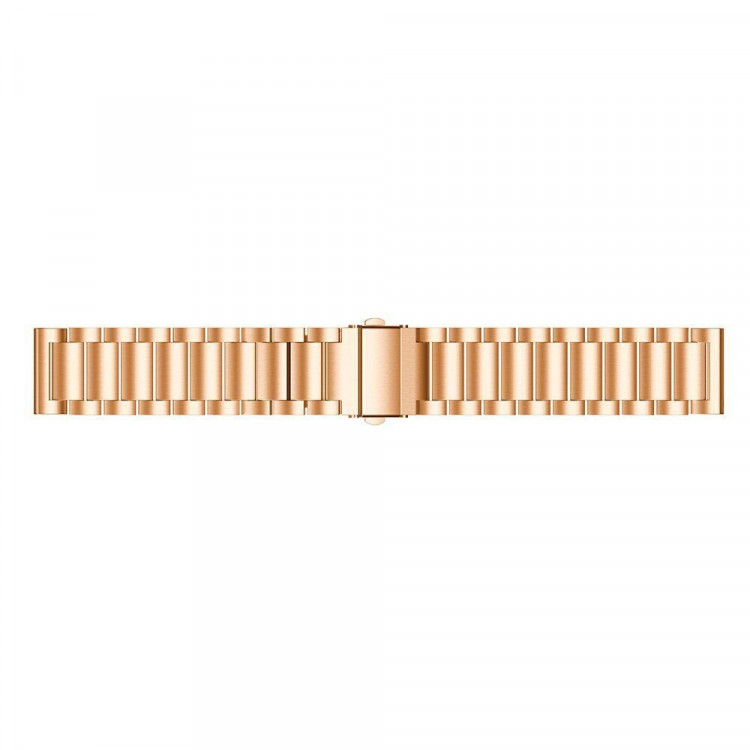 Стальной браслет Solid Stainless для Samsung Gear Sport / Gear S2 Classic / Galaxy Watch 42мм / Watch Active / Watch 3 (41мм) / Watch4 (розовое золото)