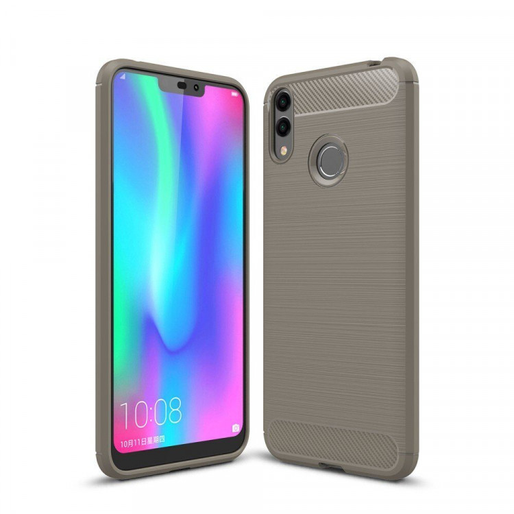 Чехол-накладка Carbon Fibre для Huawei Honor 8C (серый)