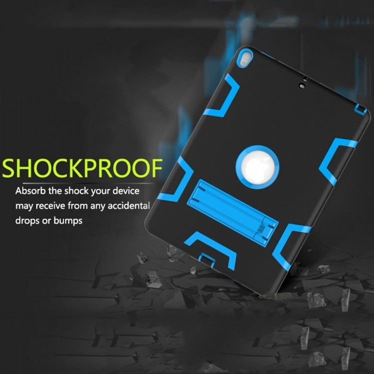 Гибридный TPU чехол для Apple iPad Pro 10.5 / iPad Air (2019) (черный + голубой)