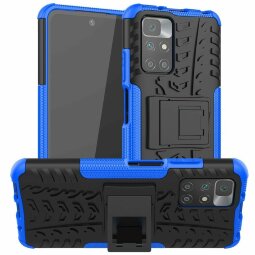 Чехол Hybrid Armor для Xiaomi Redmi 10 / Redmi 10 2022 (черный + голубой)