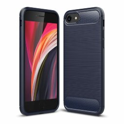 Чехол-накладка Carbon Fibre для iPhone 8 / iPhone 7 / iPhone SE (2020) / iPhone SE (2022) (темно-синий)