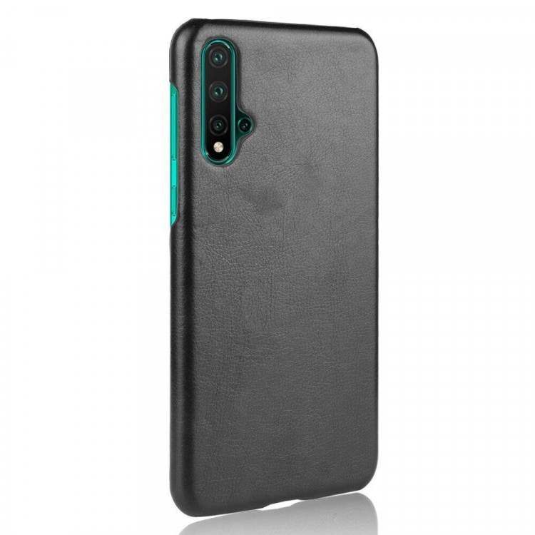 Кожаная накладка-чехол для Huawei Nova 5 / Nova 5 Pro (черный)