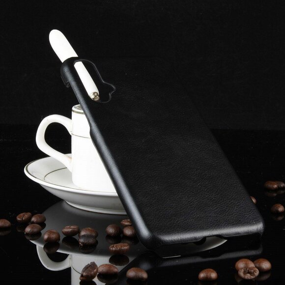 Кожаная накладка-чехол для Huawei Nova 5 / Nova 5 Pro (черный)