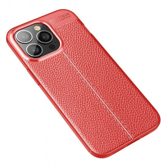 Чехол-накладка Litchi Grain для iPhone 13 Pro (красный)