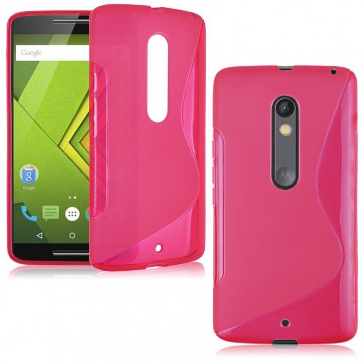 Нескользящий чехол для Motorola Moto X Style (малиновый)