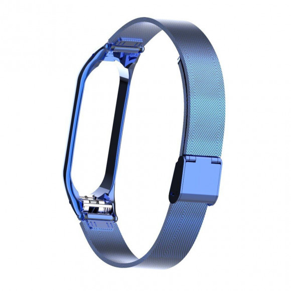 Сетчатый браслет с застежкой для Xiaomi Mi Band 4 (голубой)