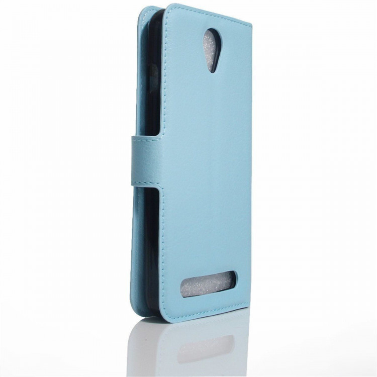 Чехол с визитницей для Lenovo Vibe C2 (голубой)