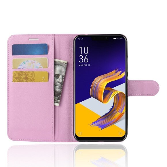 Чехол с визитницей для Asus ZenFone 5 ZE620KL / 5z ZS620KL (розовый) Чехол с визитницей для Asus ZenFone 5 ZE620KL / 5z ZS620KL (розовый)