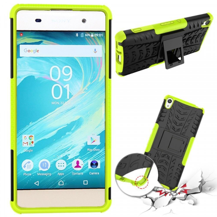 Чехол Hybrid Armor для Sony Xperia XA (черный + зеленый)