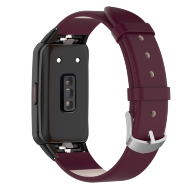Кожаный ремешок для Huawei Band 6 / Honor Band 6 (темно-красный) Кожаный ремешок для Huawei Band 6 / Honor Band 6 (темно-красный)