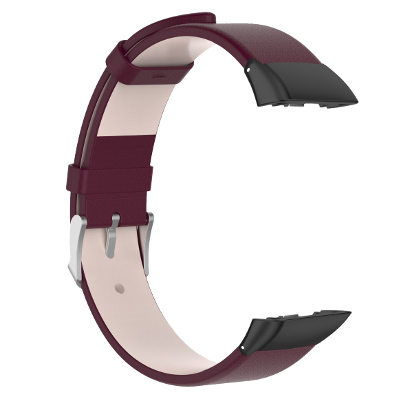 Кожаный ремешок для Huawei Band 6 / Honor Band 6 (темно-красный) Кожаный ремешок для Huawei Band 6 / Honor Band 6 (темно-красный)