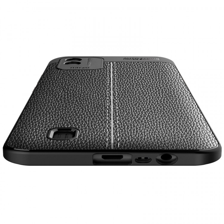 Чехол-накладка Litchi Grain для Realme Narzo 50i (черный)