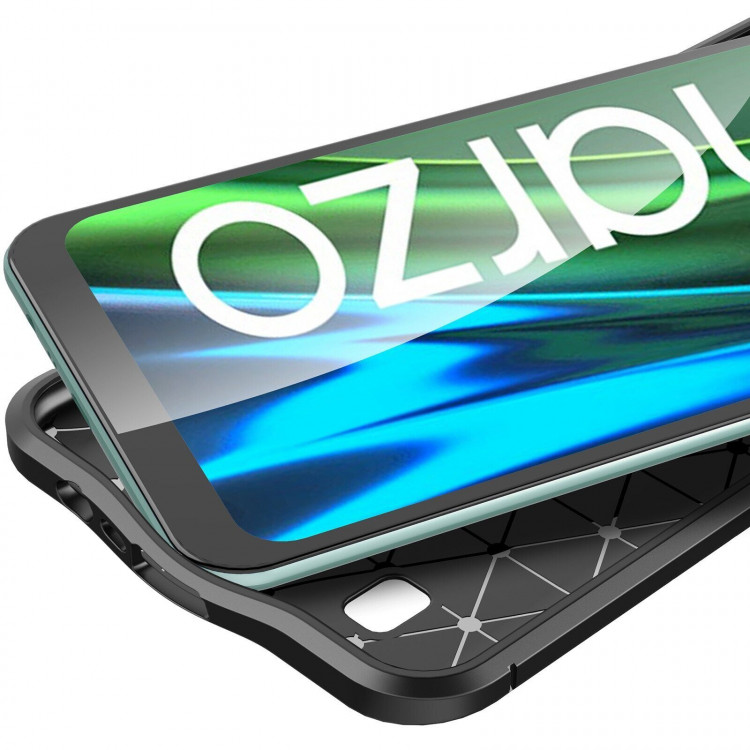 Чехол-накладка Litchi Grain для Realme Narzo 50i (черный)