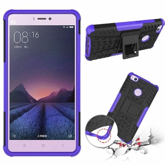 Чехол Hybrid Armor для Xiaomi Mi4s (черный + фиолетовый) Чехол Hybrid Armor для Xiaomi Mi4s (черный + фиолетовый)