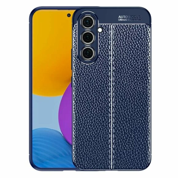 Чехол-накладка Litchi Grain для Samsung Galaxy A54 (темно-синий)
