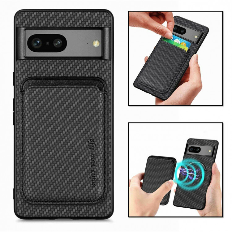 Чехол с магнитным держателем карт для Google Pixel 8 (черный)