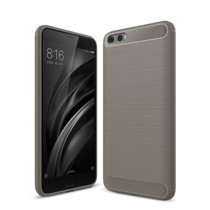 Чехол-накладка Carbon Fibre для Xiaomi Mi6 Plus (серый)