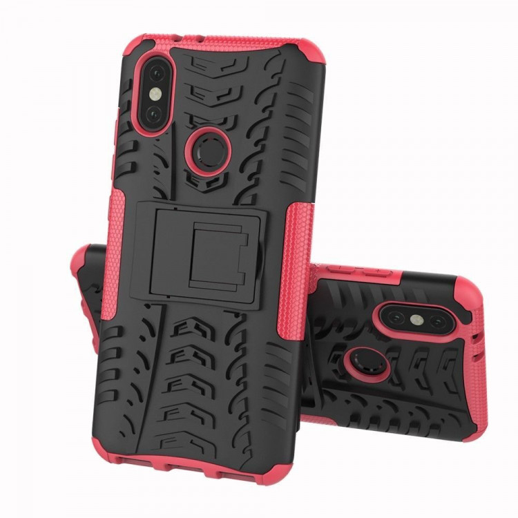 Чехол Hybrid Armor для Xiaomi Mi 6X / Xiaomi Mi A2 (черный + розовый)