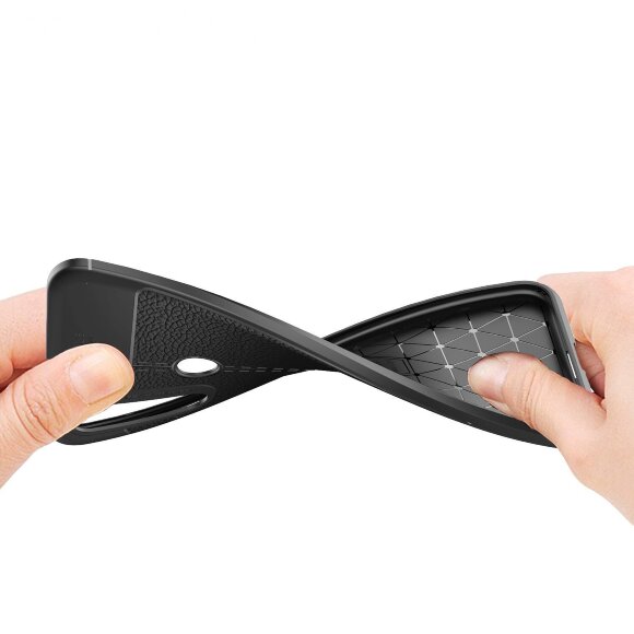 Чехол-накладка Litchi Grain для Xiaomi Redmi Note 8T (черный)