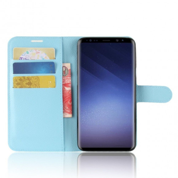 Чехол с визитницей для Samsung Galaxy S9+ (голубой) Чехол с визитницей для Samsung Galaxy S9+ (голубой)