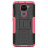 Чехол Hybrid Armor для Xiaomi Redmi Note 9 (черный + розовый)