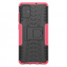 Чехол Hybrid Armor для Samsung Galaxy A71 (черный + розовый)