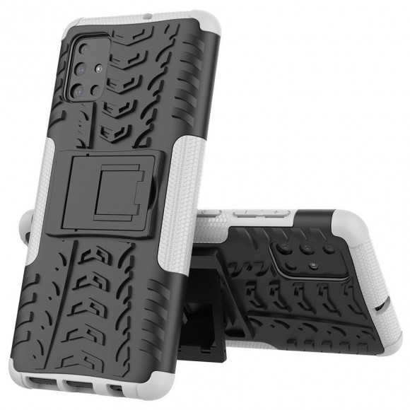 Чехол Hybrid Armor для Samsung Galaxy A51 (черный + белый)