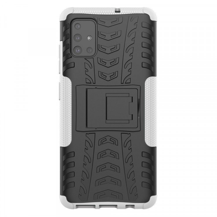 Чехол Hybrid Armor для Samsung Galaxy A51 (черный + белый)