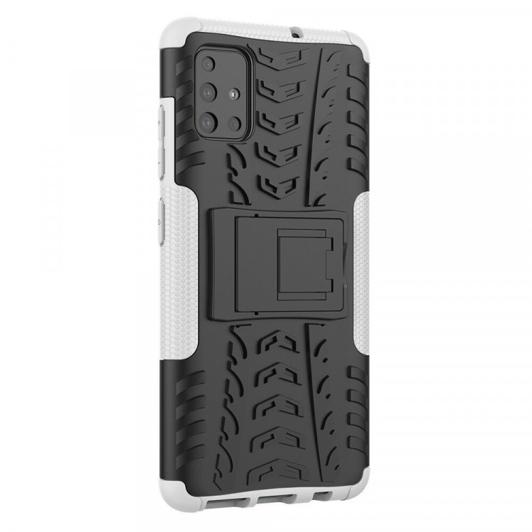 Чехол Hybrid Armor для Samsung Galaxy A51 (черный + белый)