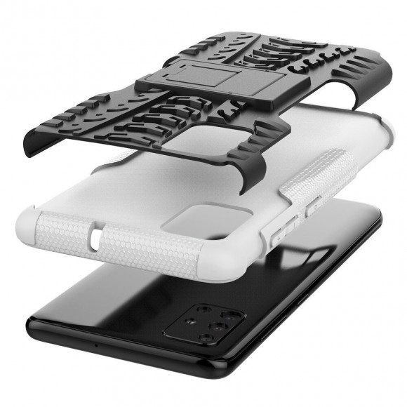 Чехол Hybrid Armor для Samsung Galaxy A51 (черный + белый)